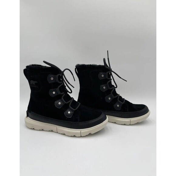 Sorel Explorer II Joan Faux Fur Waterproof Boot Black - Picture 6 of 6